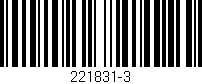 Código de barras (EAN, GTIN, SKU, ISBN): '221831-3'