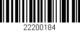 Código de barras (EAN, GTIN, SKU, ISBN): '22200184'