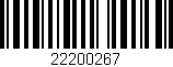 Código de barras (EAN, GTIN, SKU, ISBN): '22200267'