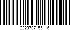 Código de barras (EAN, GTIN, SKU, ISBN): '2220707156116'