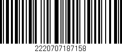Código de barras (EAN, GTIN, SKU, ISBN): '2220707187158'