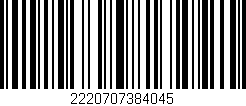 Código de barras (EAN, GTIN, SKU, ISBN): '2220707384045'