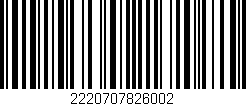 Código de barras (EAN, GTIN, SKU, ISBN): '2220707826002'