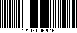 Código de barras (EAN, GTIN, SKU, ISBN): '2220707952916'