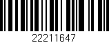 Código de barras (EAN, GTIN, SKU, ISBN): '22211647'