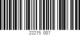 Código de barras (EAN, GTIN, SKU, ISBN): '22215/007'