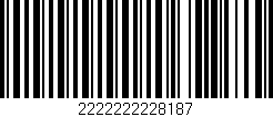 Código de barras (EAN, GTIN, SKU, ISBN): '2222222228187'