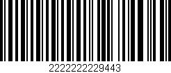 Código de barras (EAN, GTIN, SKU, ISBN): '2222222229443'