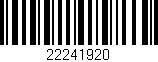 Código de barras (EAN, GTIN, SKU, ISBN): '22241920'