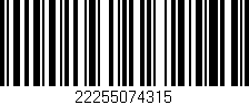Código de barras (EAN, GTIN, SKU, ISBN): '22255074315'