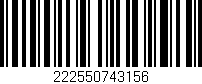 Código de barras (EAN, GTIN, SKU, ISBN): '222550743156'