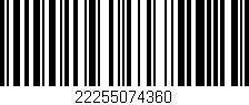 Código de barras (EAN, GTIN, SKU, ISBN): '22255074360'