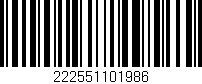 Código de barras (EAN, GTIN, SKU, ISBN): '222551101986'