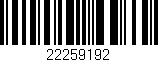 Código de barras (EAN, GTIN, SKU, ISBN): '22259192'