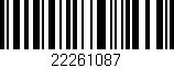 Código de barras (EAN, GTIN, SKU, ISBN): '22261087'