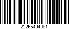 Código de barras (EAN, GTIN, SKU, ISBN): '22265494981'