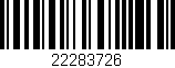 Código de barras (EAN, GTIN, SKU, ISBN): '22283726'