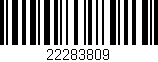 Código de barras (EAN, GTIN, SKU, ISBN): '22283809'