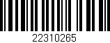 Código de barras (EAN, GTIN, SKU, ISBN): '22310265'
