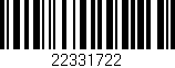 Código de barras (EAN, GTIN, SKU, ISBN): '22331722'