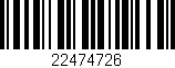 Código de barras (EAN, GTIN, SKU, ISBN): '22474726'