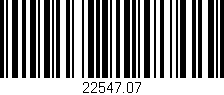 Código de barras (EAN, GTIN, SKU, ISBN): '22547.07'