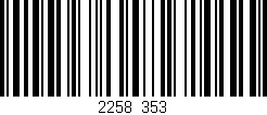 Código de barras (EAN, GTIN, SKU, ISBN): '2258/353'