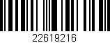 Código de barras (EAN, GTIN, SKU, ISBN): '22619216'