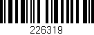 Código de barras (EAN, GTIN, SKU, ISBN): '226319'
