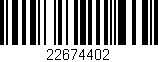 Código de barras (EAN, GTIN, SKU, ISBN): '22674402'