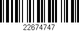 Código de barras (EAN, GTIN, SKU, ISBN): '22674747'