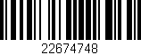 Código de barras (EAN, GTIN, SKU, ISBN): '22674748'