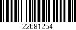 Código de barras (EAN, GTIN, SKU, ISBN): '22681254'
