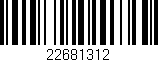 Código de barras (EAN, GTIN, SKU, ISBN): '22681312'