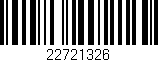 Código de barras (EAN, GTIN, SKU, ISBN): '22721326'