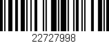 Código de barras (EAN, GTIN, SKU, ISBN): '22727998'