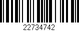 Código de barras (EAN, GTIN, SKU, ISBN): '22734742'