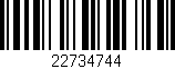 Código de barras (EAN, GTIN, SKU, ISBN): '22734744'