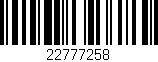 Código de barras (EAN, GTIN, SKU, ISBN): '22777258'