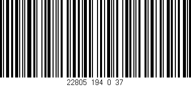 Código de barras (EAN, GTIN, SKU, ISBN): '22805_194_0_37'