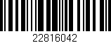 Código de barras (EAN, GTIN, SKU, ISBN): '22816042'
