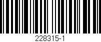 Código de barras (EAN, GTIN, SKU, ISBN): '228315-1'