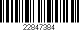 Código de barras (EAN, GTIN, SKU, ISBN): '22847384'