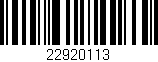 Código de barras (EAN, GTIN, SKU, ISBN): '22920113'