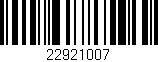 Código de barras (EAN, GTIN, SKU, ISBN): '22921007'