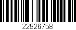 Código de barras (EAN, GTIN, SKU, ISBN): '22926758'
