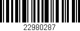 Código de barras (EAN, GTIN, SKU, ISBN): '22980287'