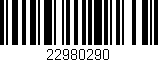 Código de barras (EAN, GTIN, SKU, ISBN): '22980290'