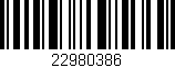 Código de barras (EAN, GTIN, SKU, ISBN): '22980386'