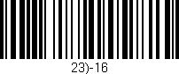 Código de barras (EAN, GTIN, SKU, ISBN): '23)-16'
